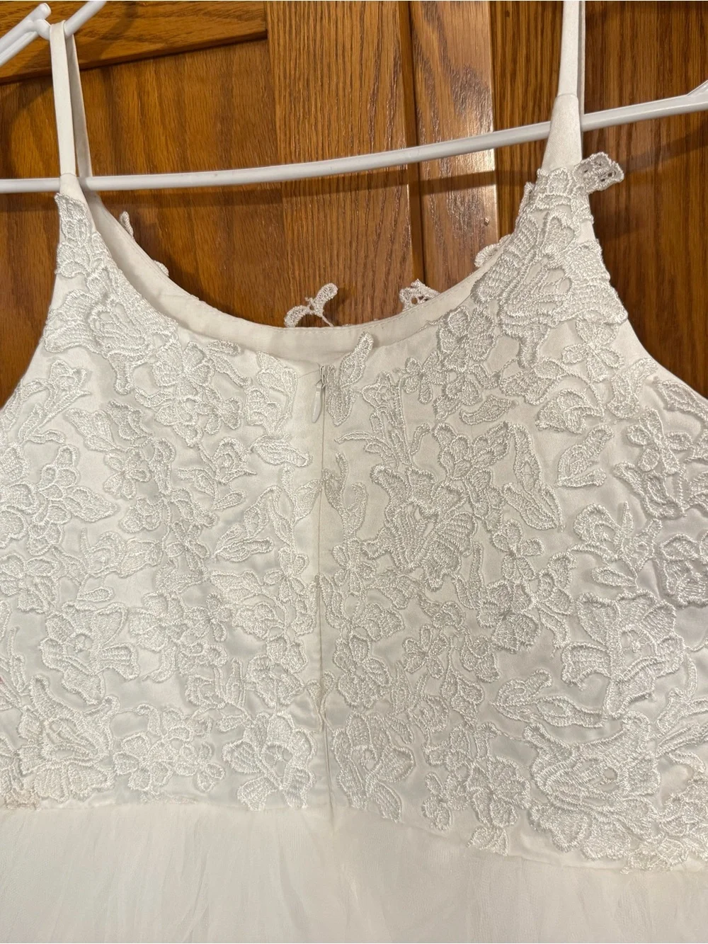 Girls White Lace Bodice Tulle Dress